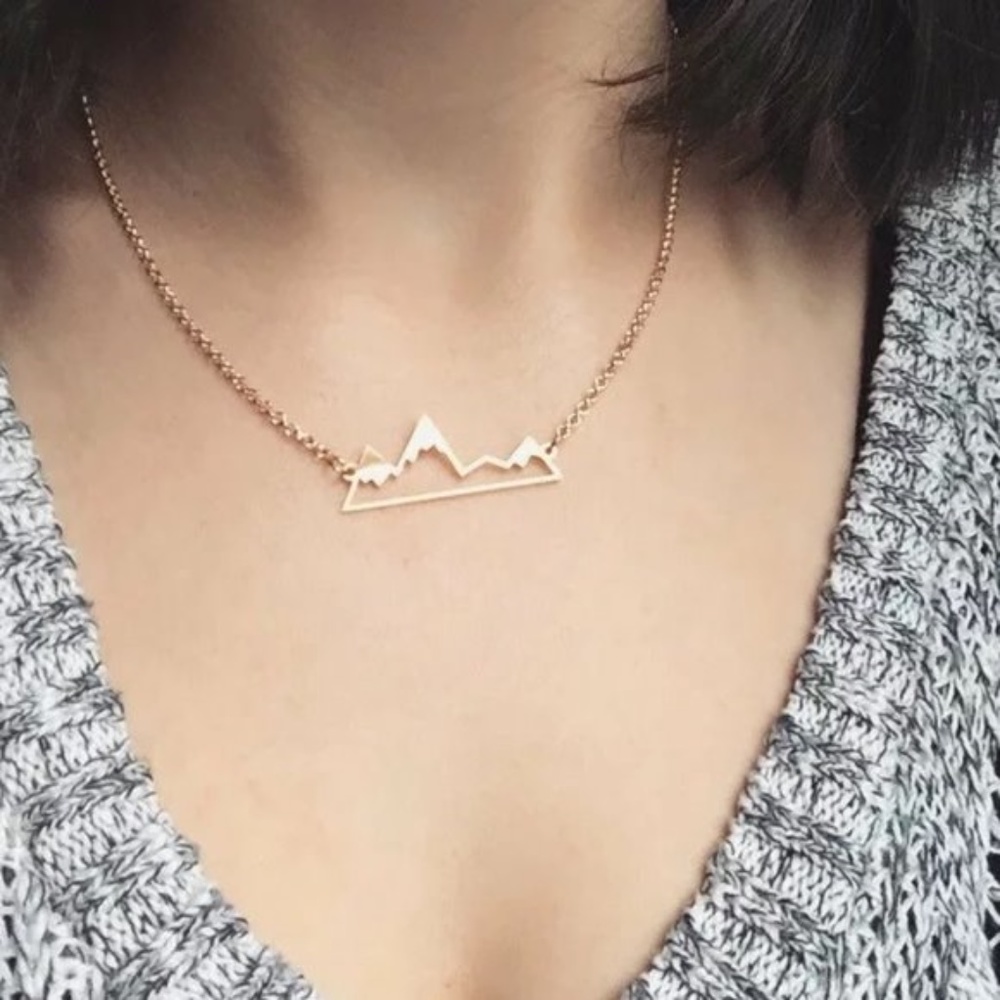 Mountain Statement Necklace Silver